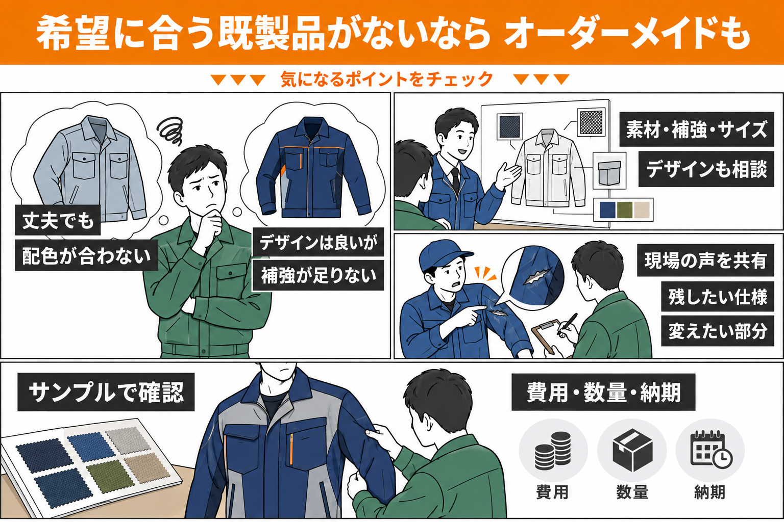 オーダーメイドのメリットや解決できる課題を図解